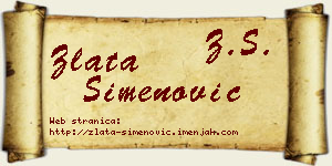 Zlata Simenović vizit kartica